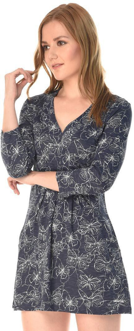 KOTTY Women's Abstract Printed Shoulder Straps Fit and Flare Midi Dress