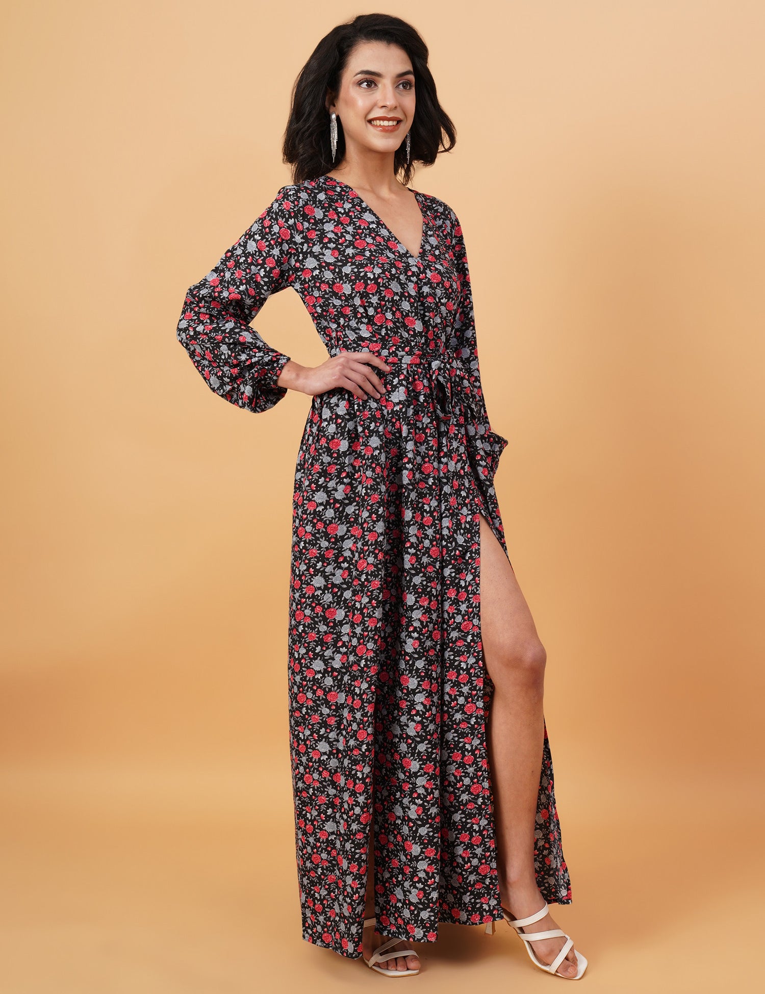KOTTY Women's Maxi V-Neck Dress