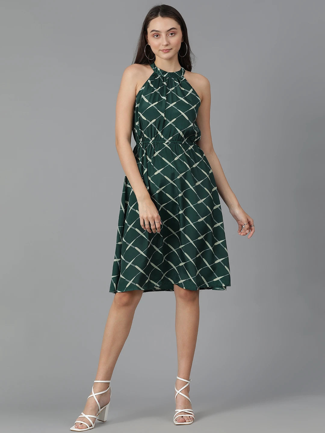 KOTTY Women's Fit and Flare Sleeveles Dress