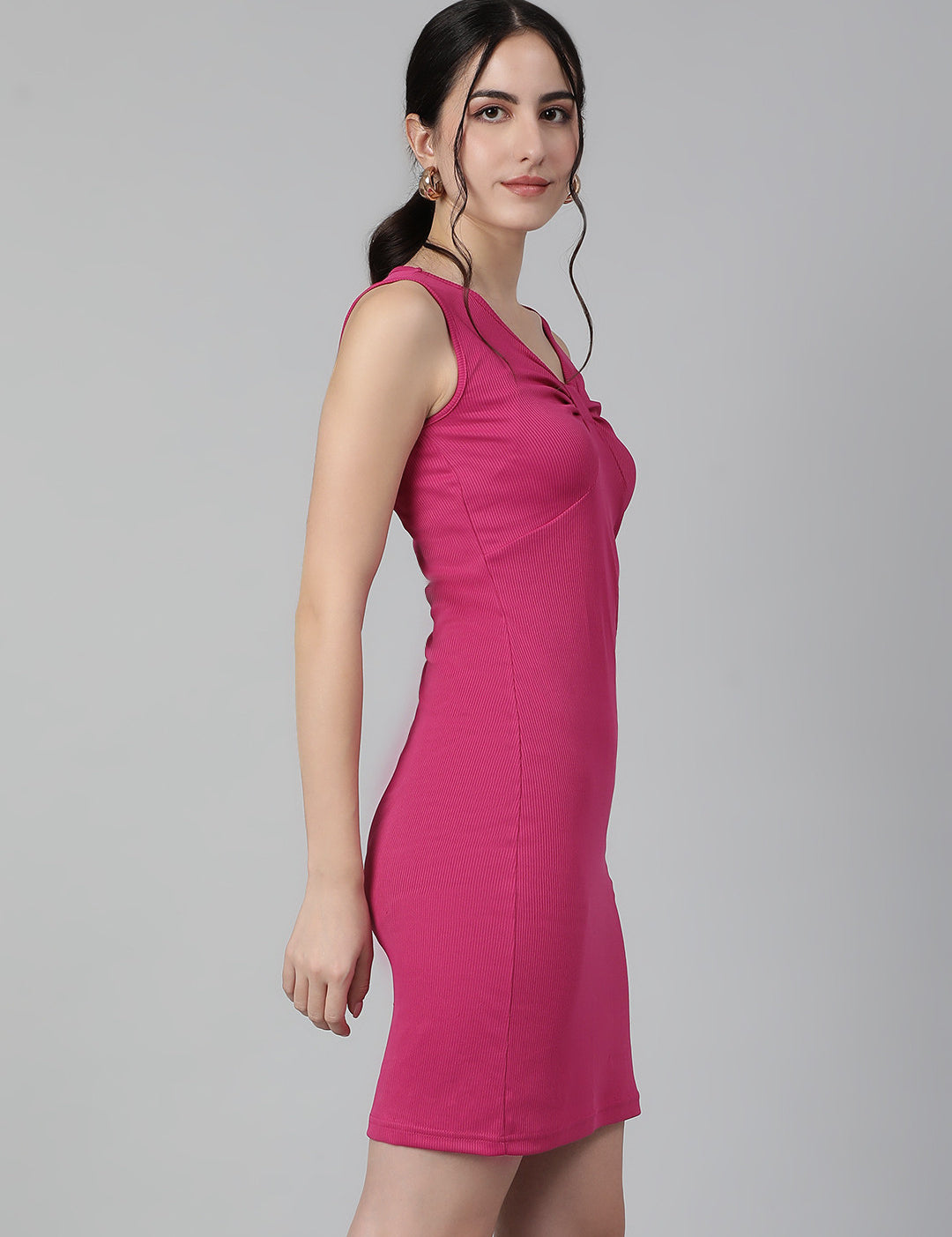 KOTTY Women's Bodycon Cotton Blend Sleeveles Dress