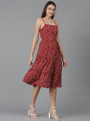 KOTTY Women's Fit and Flare Floral Print Dress