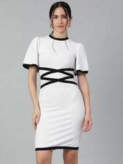KOTTY Women's Round Neck Sleeveless Tulip Bodycon Dress