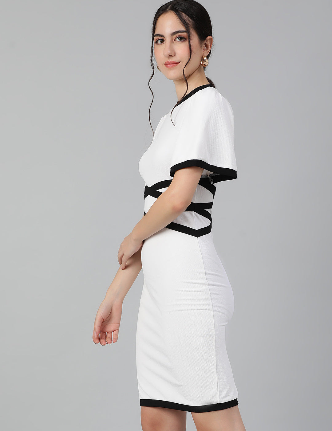 KOTTY Women's Round Neck Sleeveless Tulip Bodycon Dress