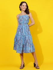 KOTTY Women's Printed Fit And Flare Dress