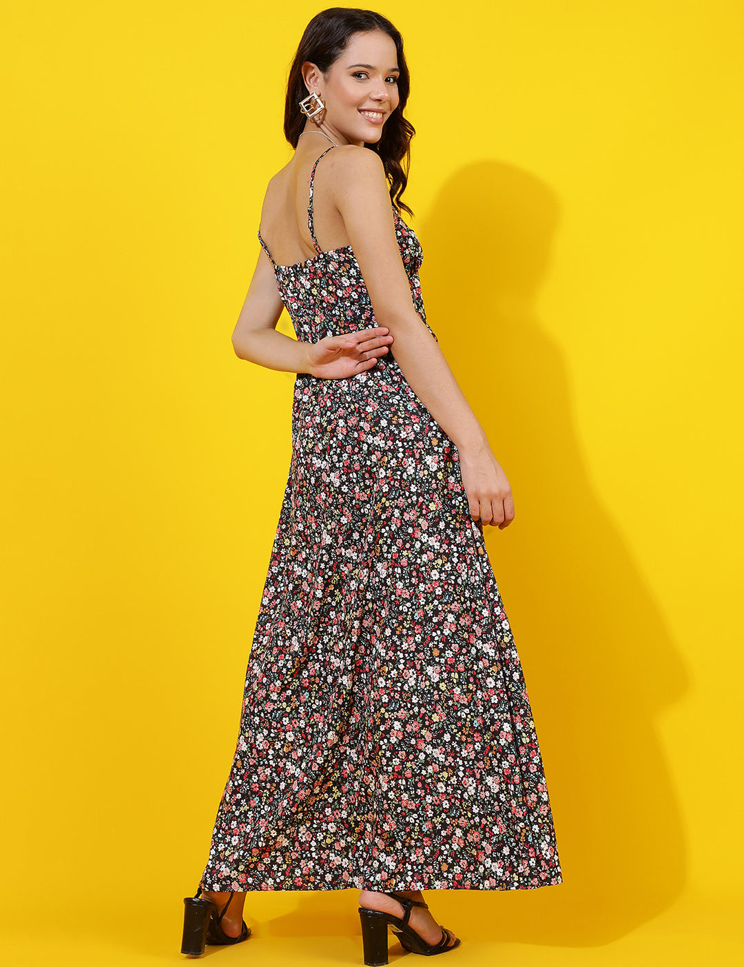 KOTTY Women's Printed Fit And Flare Dress