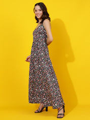 KOTTY Women's Printed Fit And Flare Dress