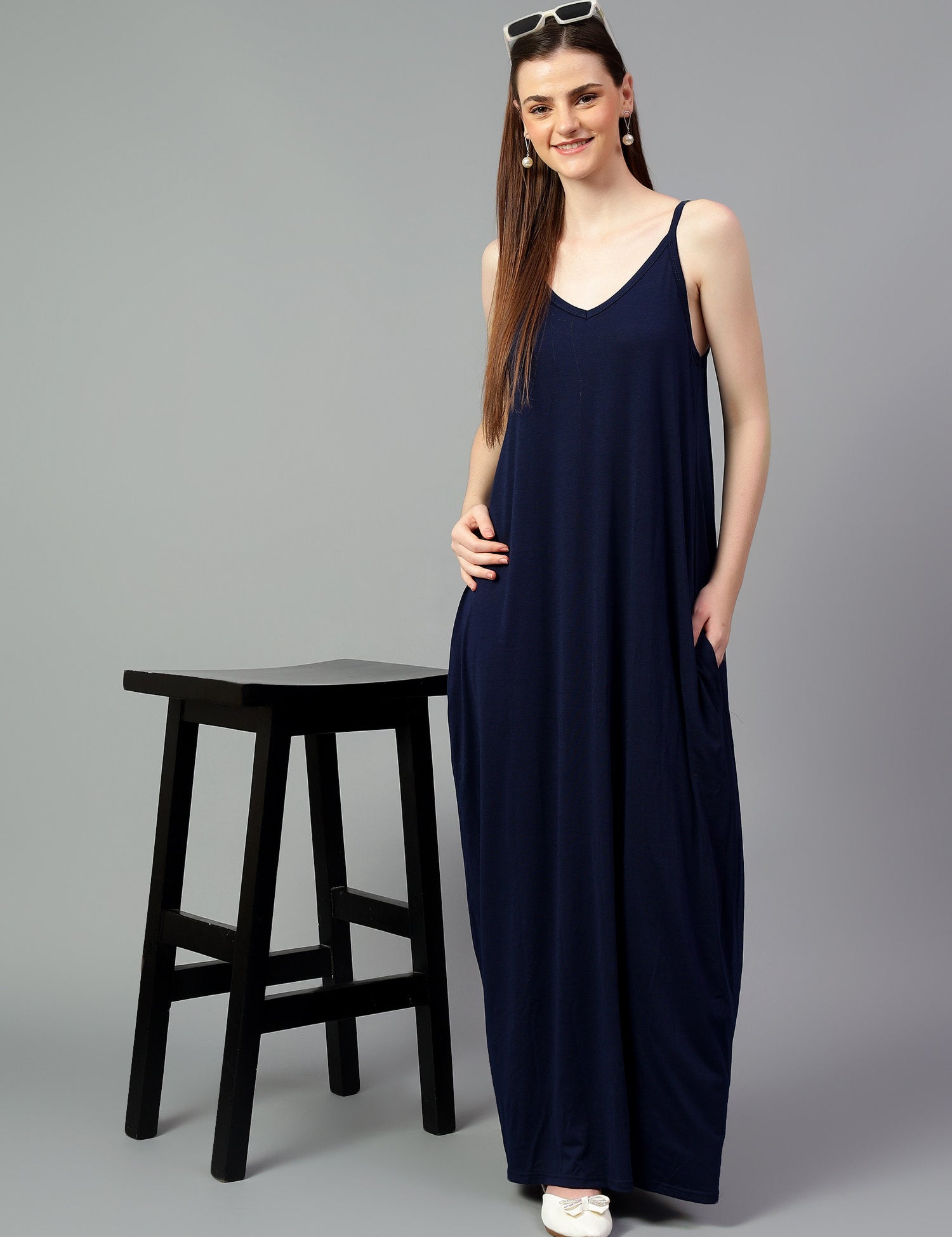 KOTTY Women's Shoulder Strap Ruffle Dress