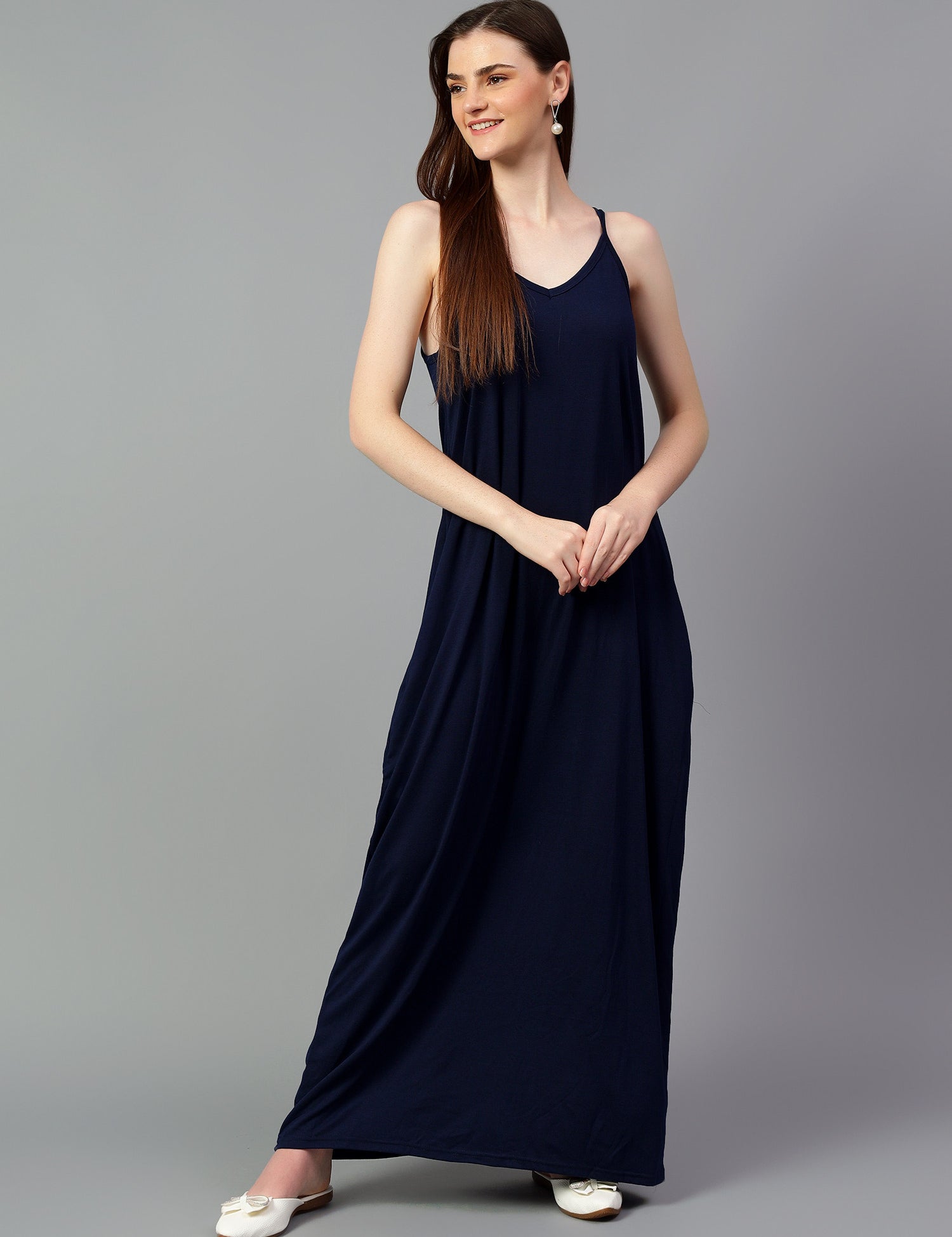 KOTTY Women's Shoulder Strap Ruffle Dress