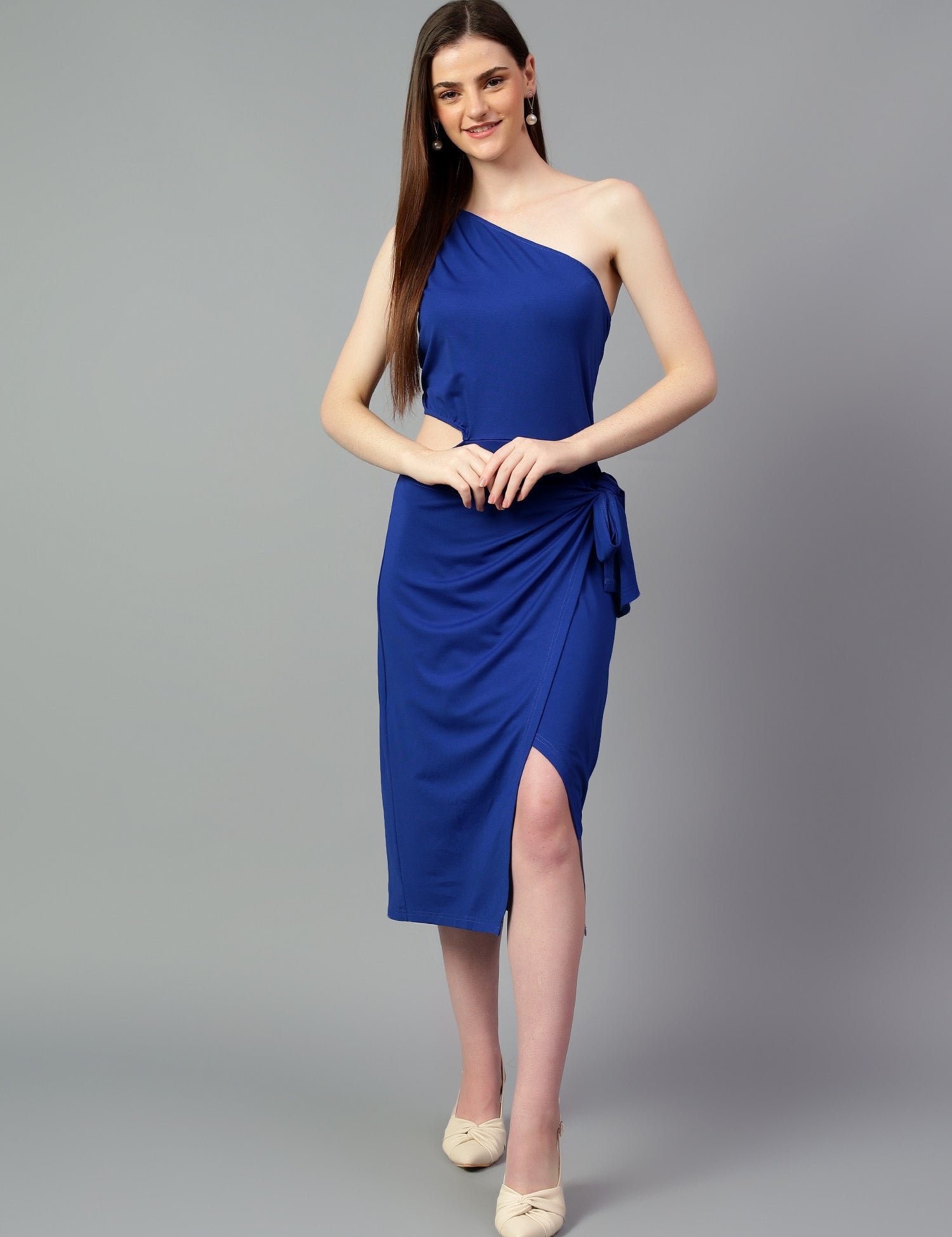 KOTTY Women's Solid One Solder Neck Dress
