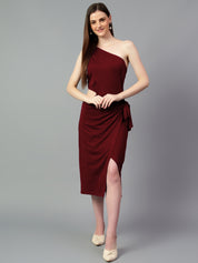 KOTTY Women's Solid One Solder Neck Dress