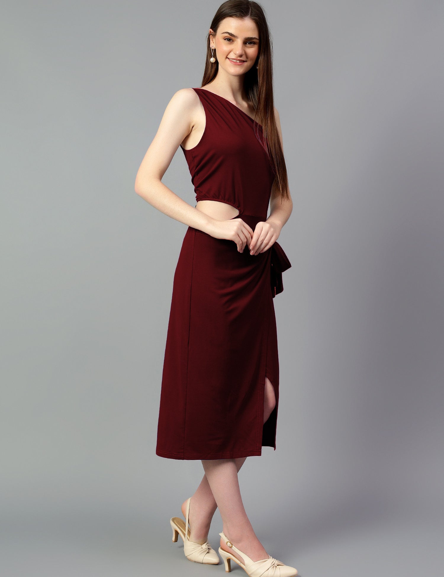 KOTTY Women's Solid One Solder Neck Dress