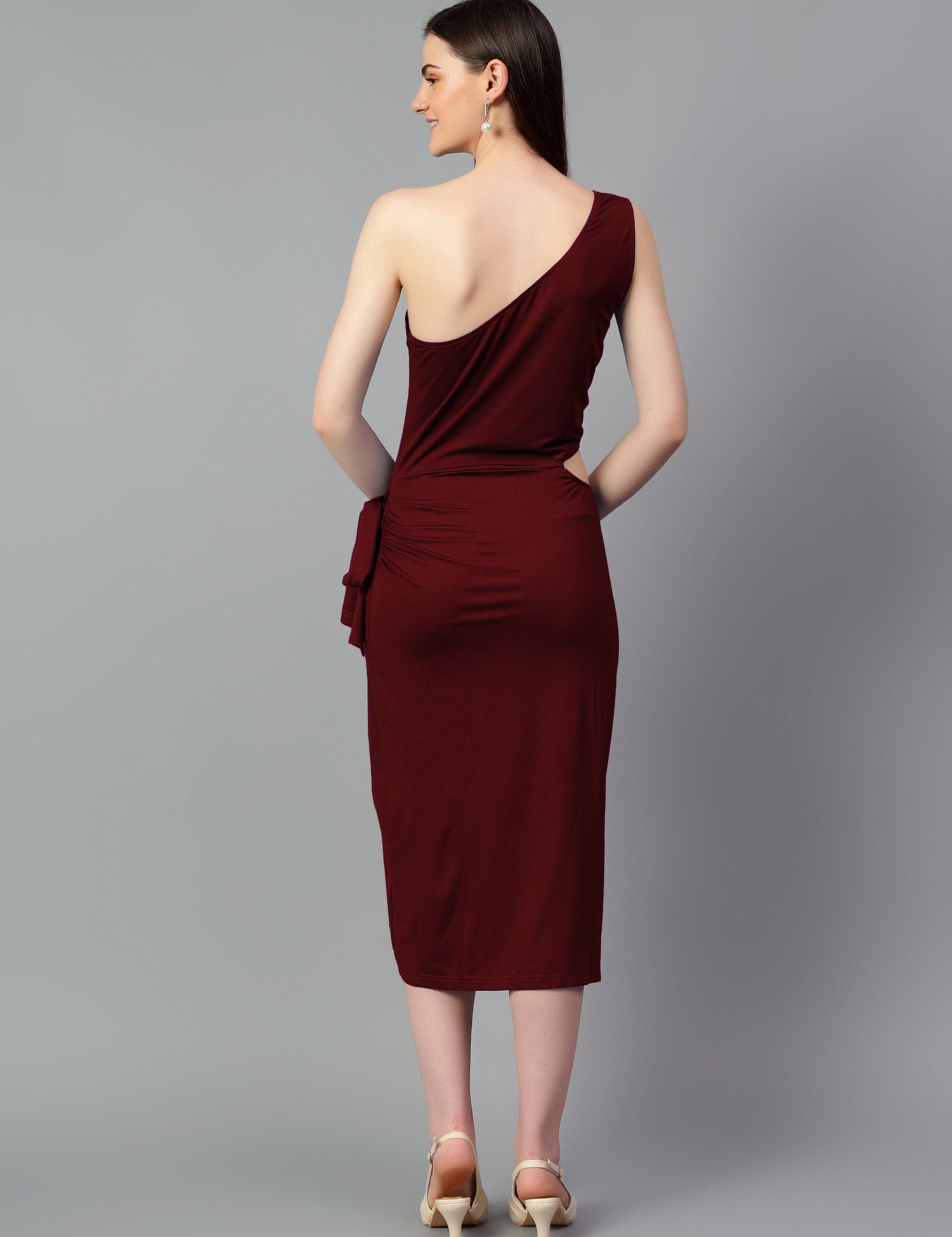 KOTTY Women's Solid One Solder Neck Dress