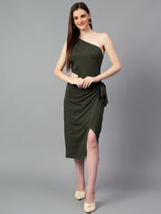 KOTTY Women's Solid One Solder Neck Dress