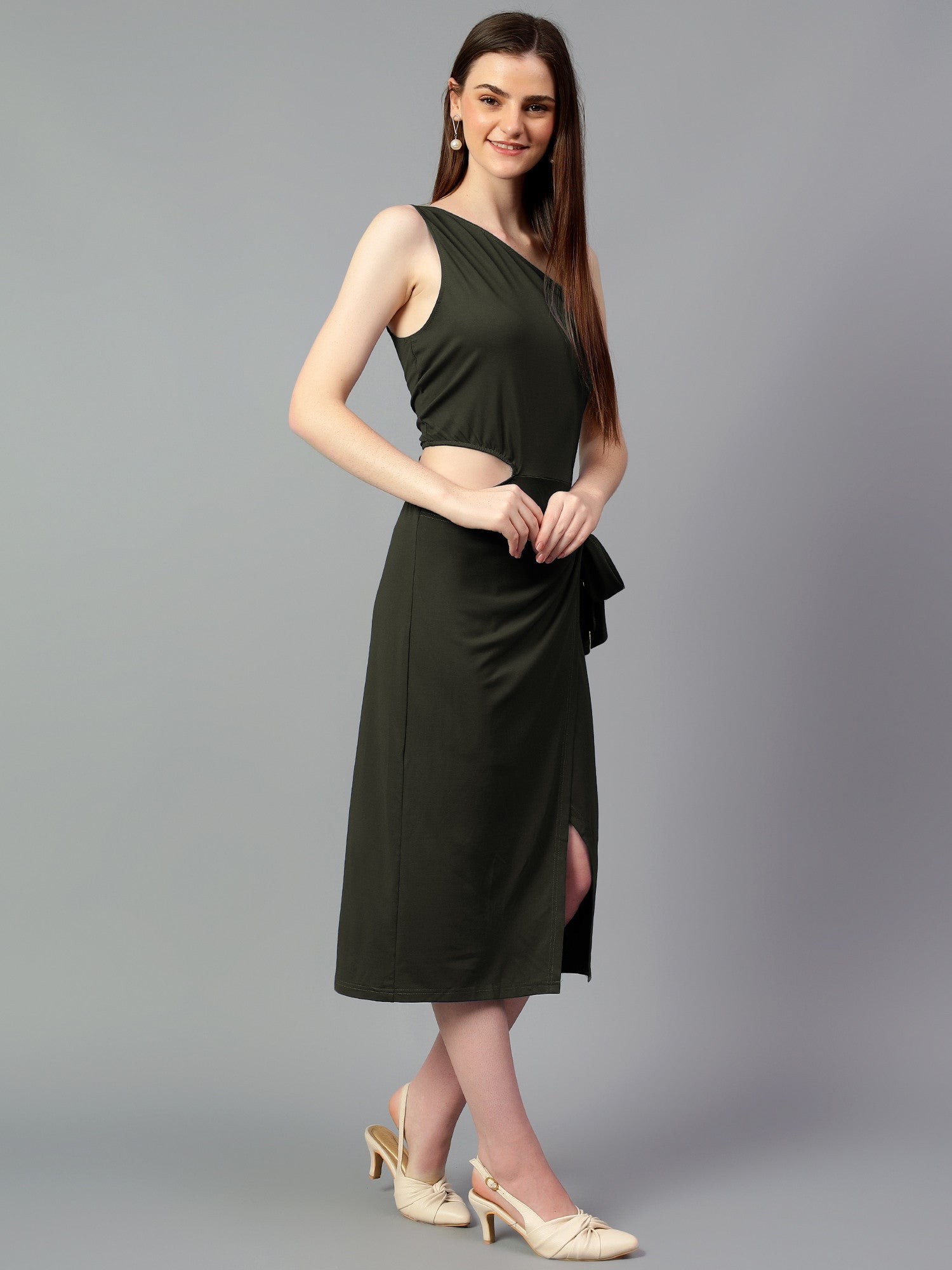 KOTTY Women's Solid One Solder Neck Dress
