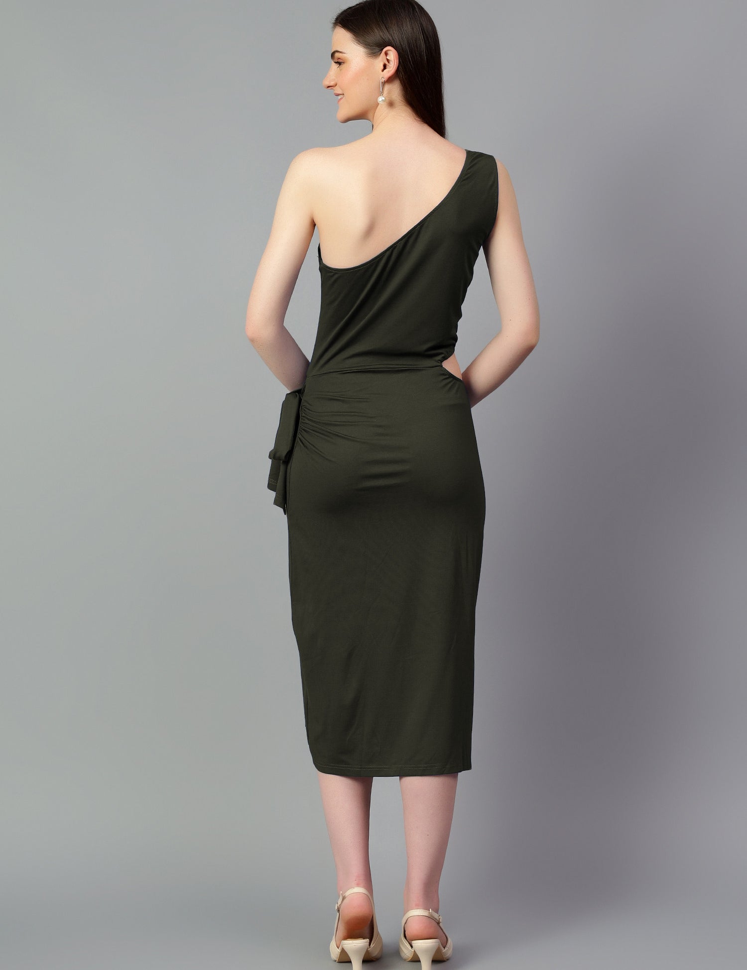 KOTTY Women's Solid One Solder Neck Dress