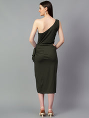 KOTTY Women's Solid One Solder Neck Dress