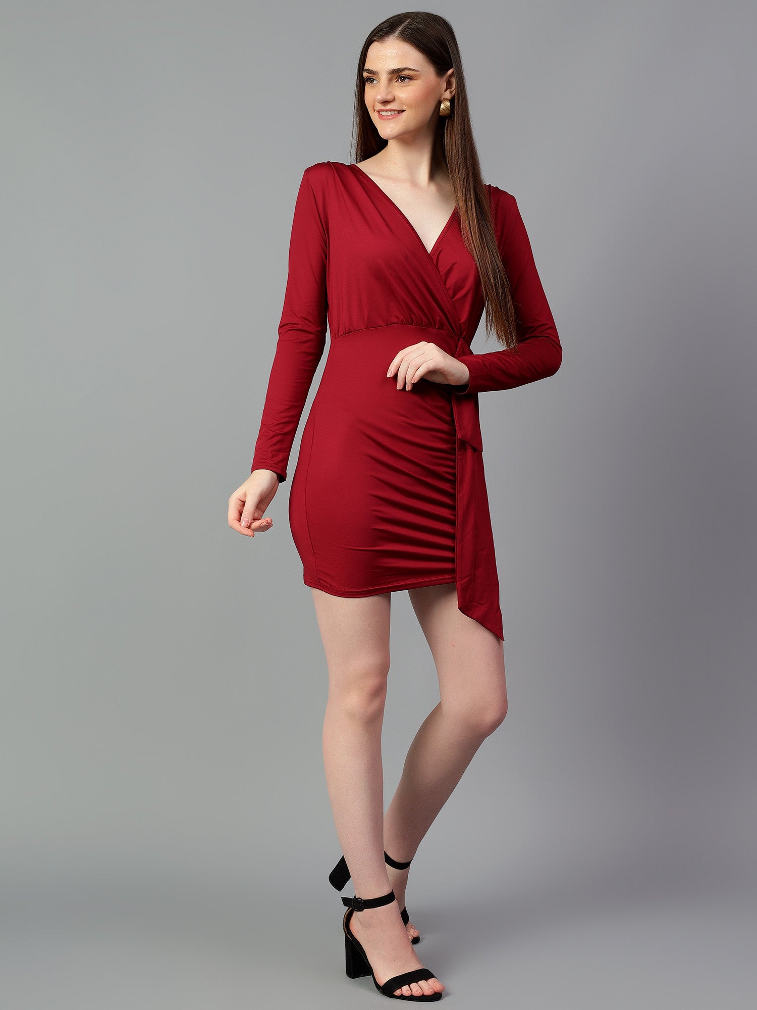 KOTTY Women's Floral Print Puff Sleeve Fit Flare Mini Dress