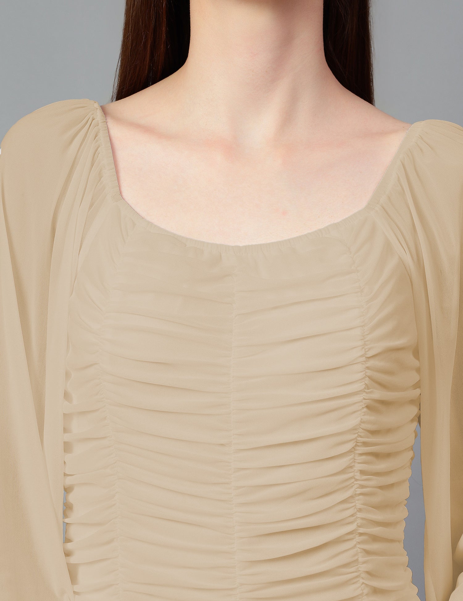 KOTTY Women's Solid Full Slave Squire Nack Dress