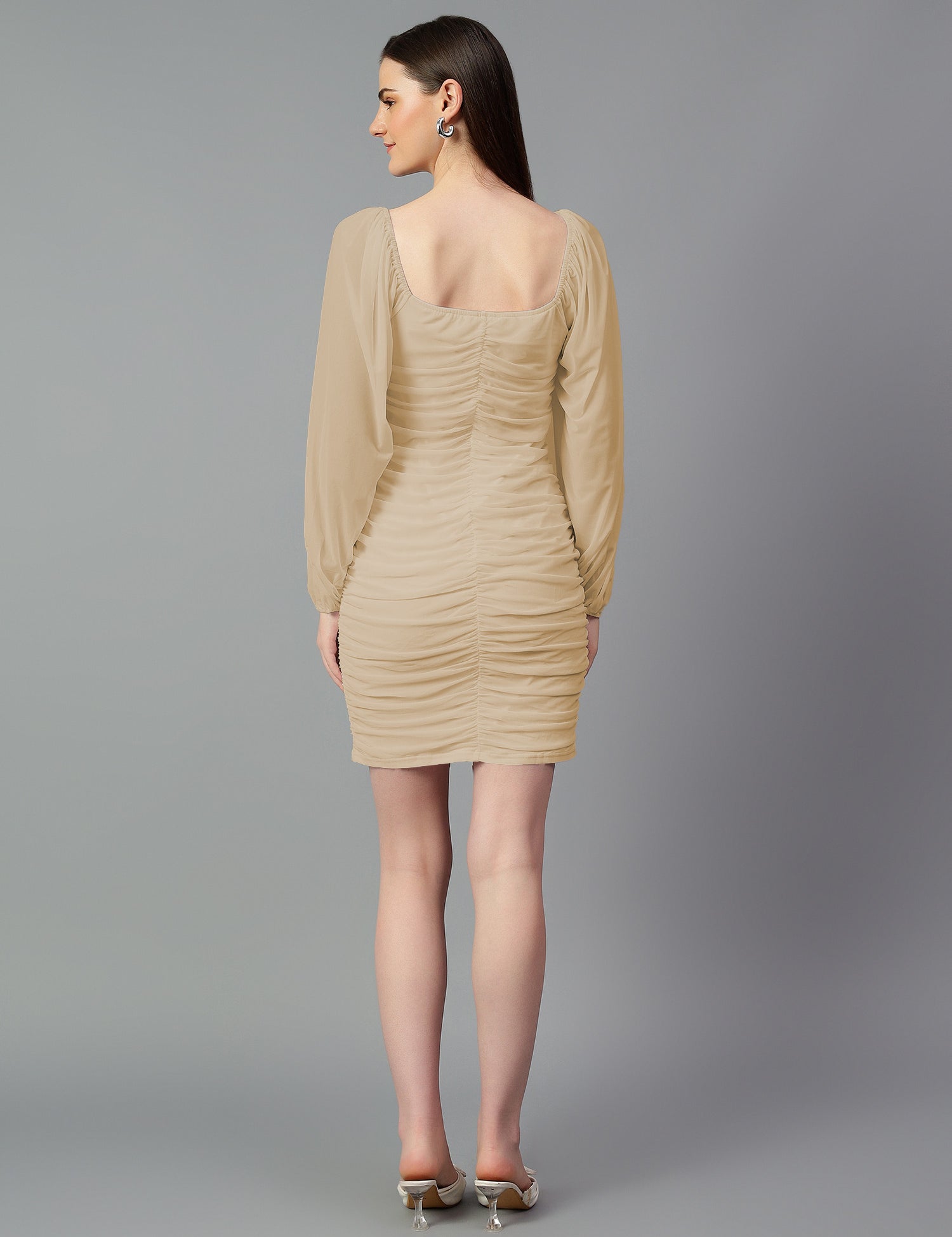 KOTTY Women's Solid Full Slave Squire Nack Dress