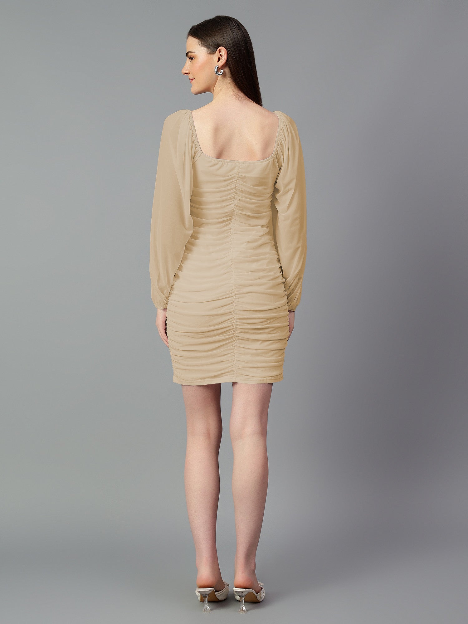 KOTTY Women's Solid Full Slave Squire Nack Dress