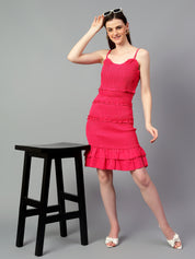 KOTTY Women's Round Neck Fit Flare Dress
