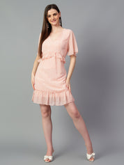KOTTY Women's Solid Knee Length Dress