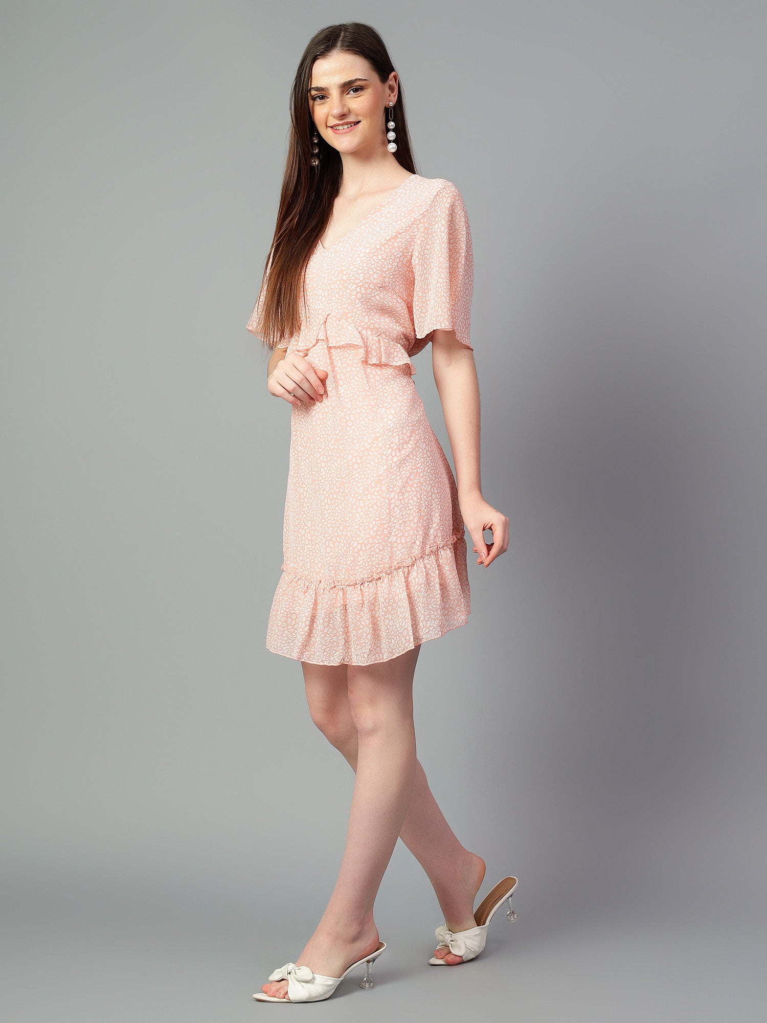 KOTTY Women's Solid Knee Length Dress