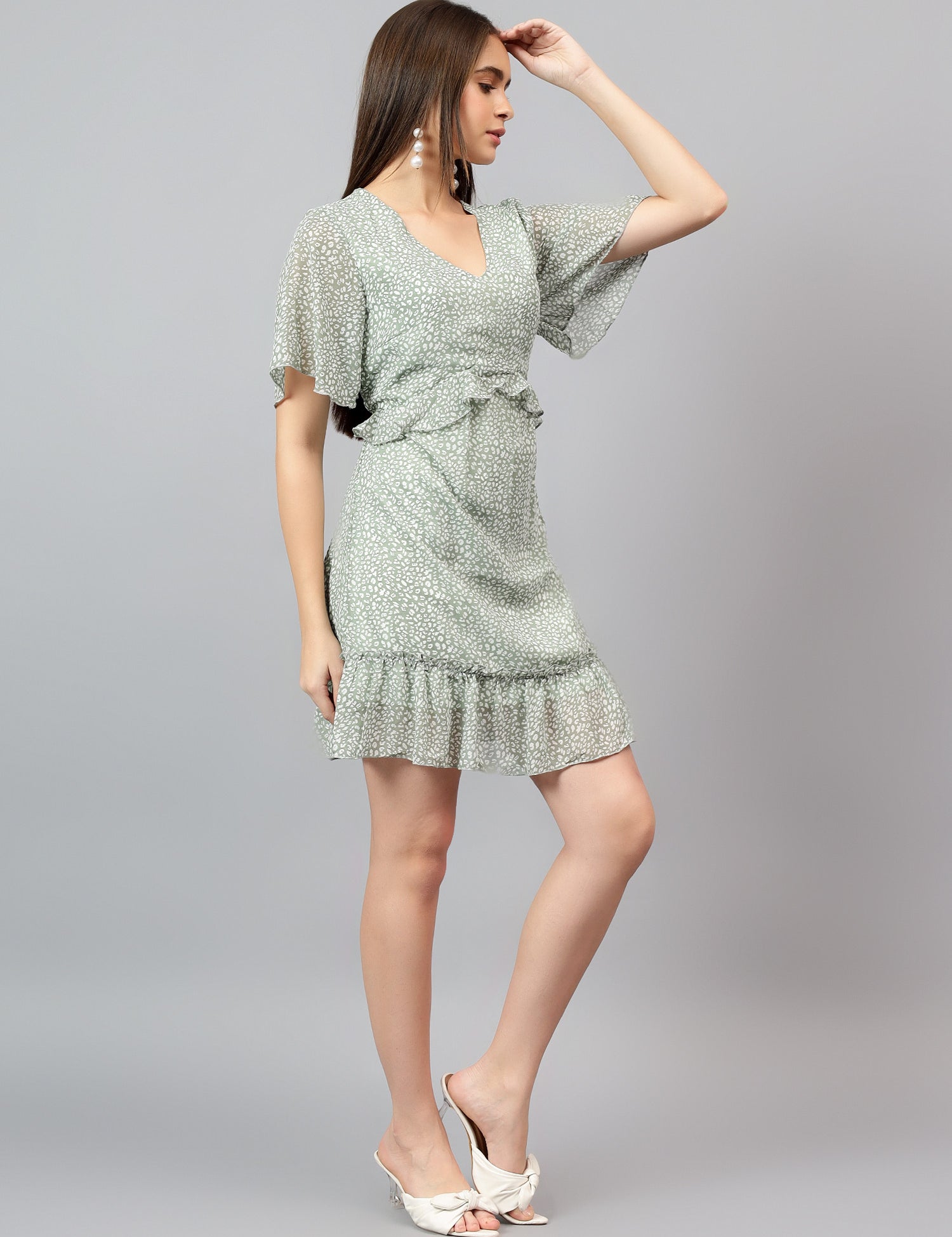 KOTTY Women's Starred Half Sleeve Balsam Causal Dress 