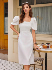 KOTTY Women's Solid Half Sleeve Cape Hope Causal Dress 
