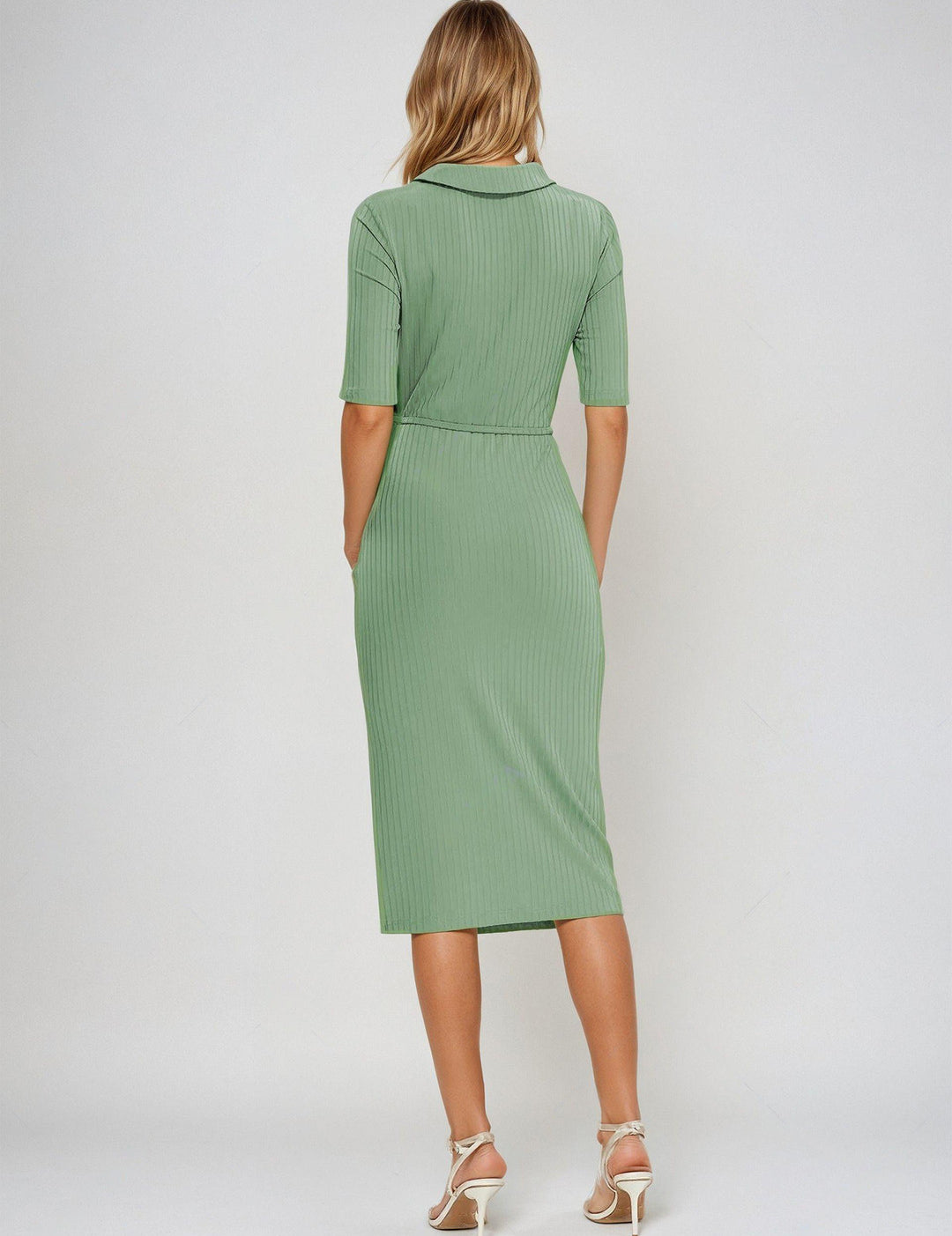 KOTTY Women's solid Fit And Flare Midi Dress