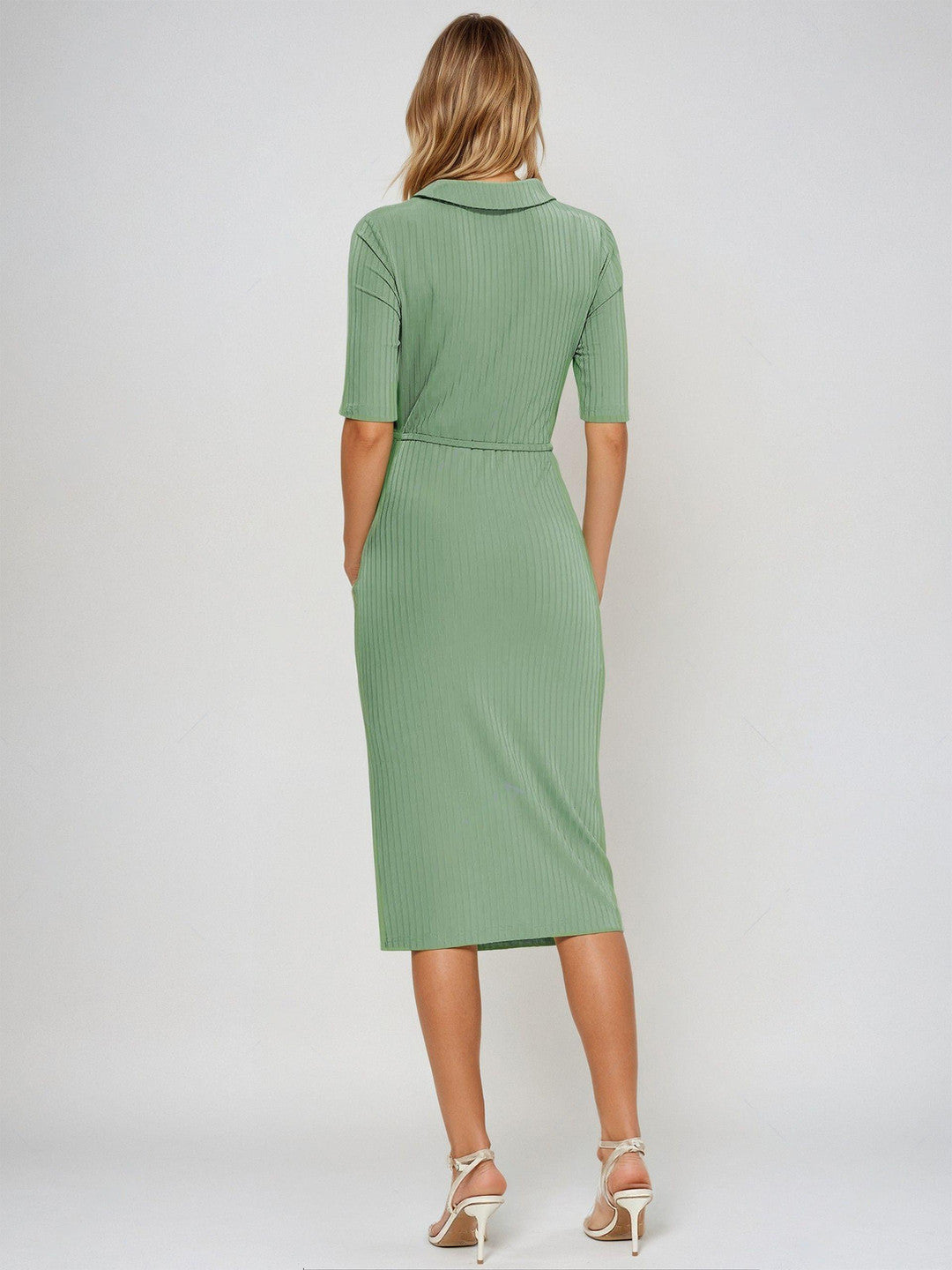 KOTTY Women's solid Fit And Flare Midi Dress