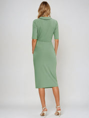 KOTTY Women's solid Fit And Flare Midi Dress