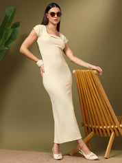 KOTTY Women's Solid Sleeveless Maxi Stylish looking Dress