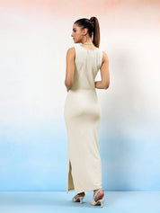 KOTTY Women's Solid Sleeveless Gypsum Sand Causal Dress 