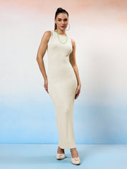 KOTTY Women's Solid Sleeveless Gypsum Sand Causal Dress 