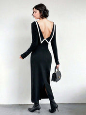 KOTTY Women's Solid Kuroi Black Stylish Dress
