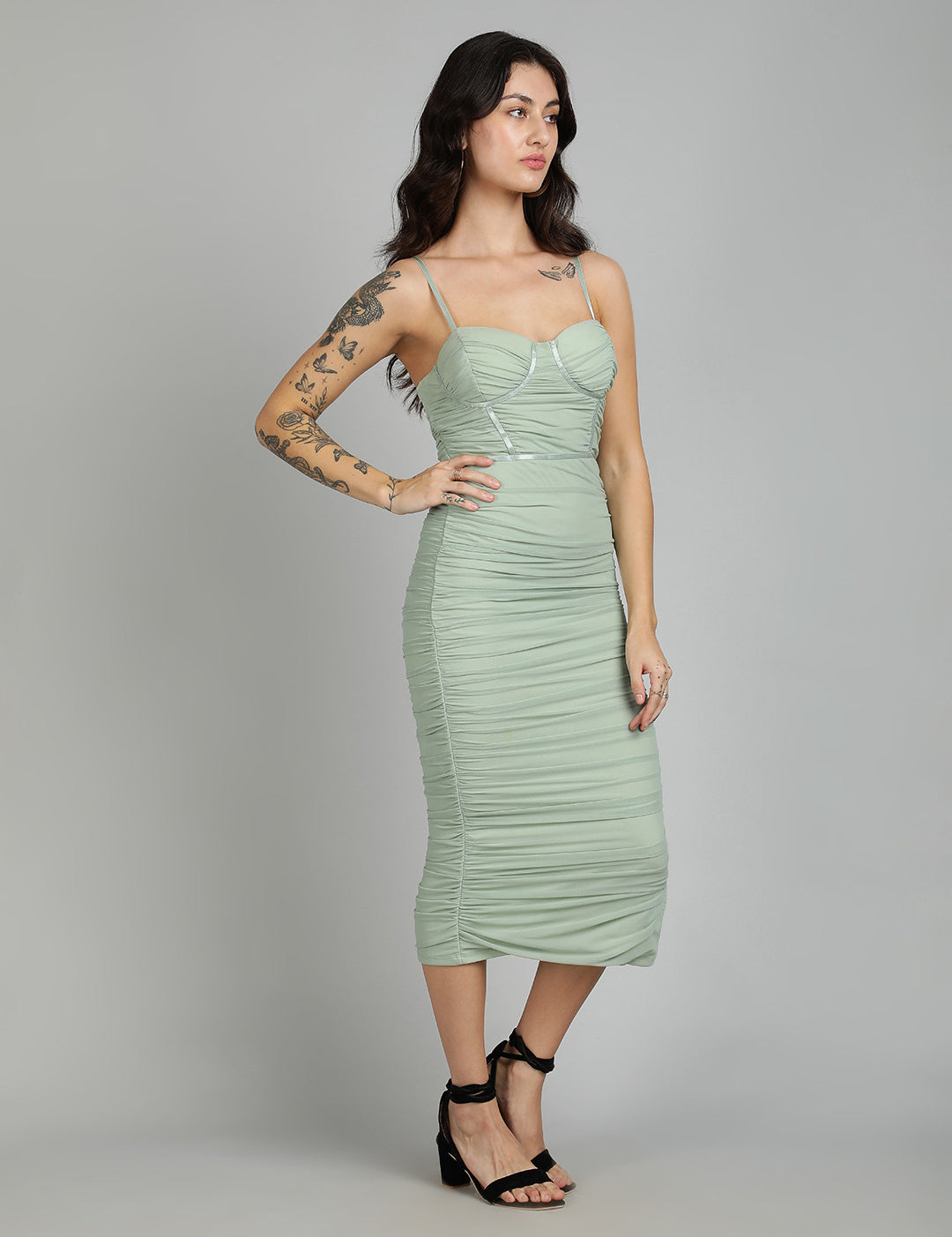 KOTTY Women's Solid Sleeveless Maxi Stylish looking Dress