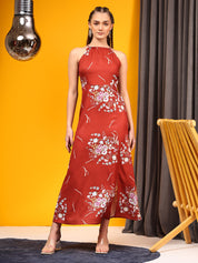 KOTTY Women's Botanic Print Sleeveless Alizarin Causal Dress 