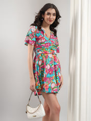 KOTTY Women's Floral Westcar Papyrus Casual Dress