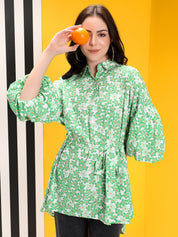 KOTTY Women's Floral 3/4 Sleeve Quaking Grass Causal Dress 