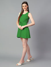 KOTTY Women's Solid Sleeveless Putting Green Causal Dress 