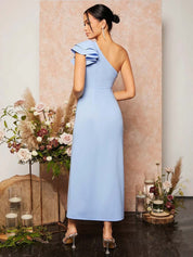 KOTTY Women's Solid Ballet Blue Stylish Dress