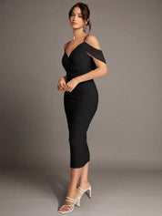 KOTTY Women's Solid Eerie Black Stylish Dress