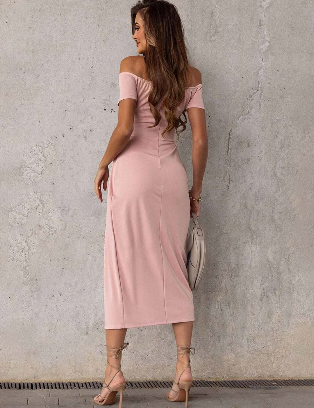 KOTTY Women's Solid Mesa Pink Stylish Dress