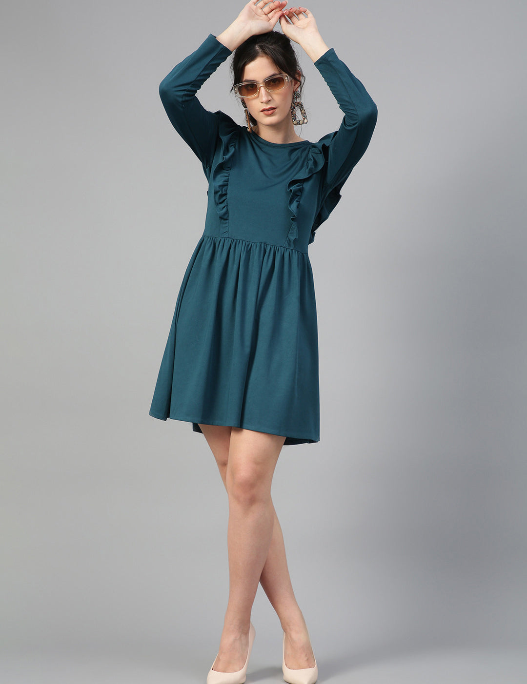 KOTTY Women's V-Neck Bodycon Midi Dress