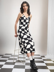 KOTTY Women's Solid Stylish Bluish Black Casual Dress