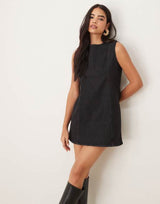 Light Wash Denim Fit-Flare Dress