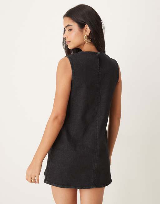 Light Wash Denim Fit-Flare Dress