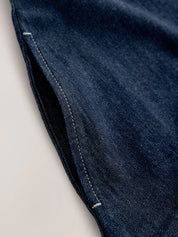 Light Denim Crew-Neck A-Line Dress