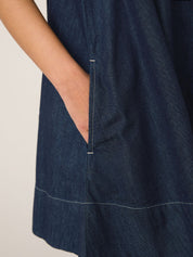 Light Denim Crew-Neck A-Line Dress
